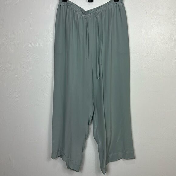 Soft Surroundings Silk High Waisted Straight Leg Lounge Ankle Pants Size L - Picture 2 of 10